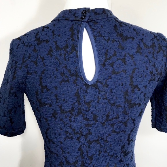 SOLD-Topshop Floral Jacquard Knit Sheath Mod Dress - Picture 3 of 8